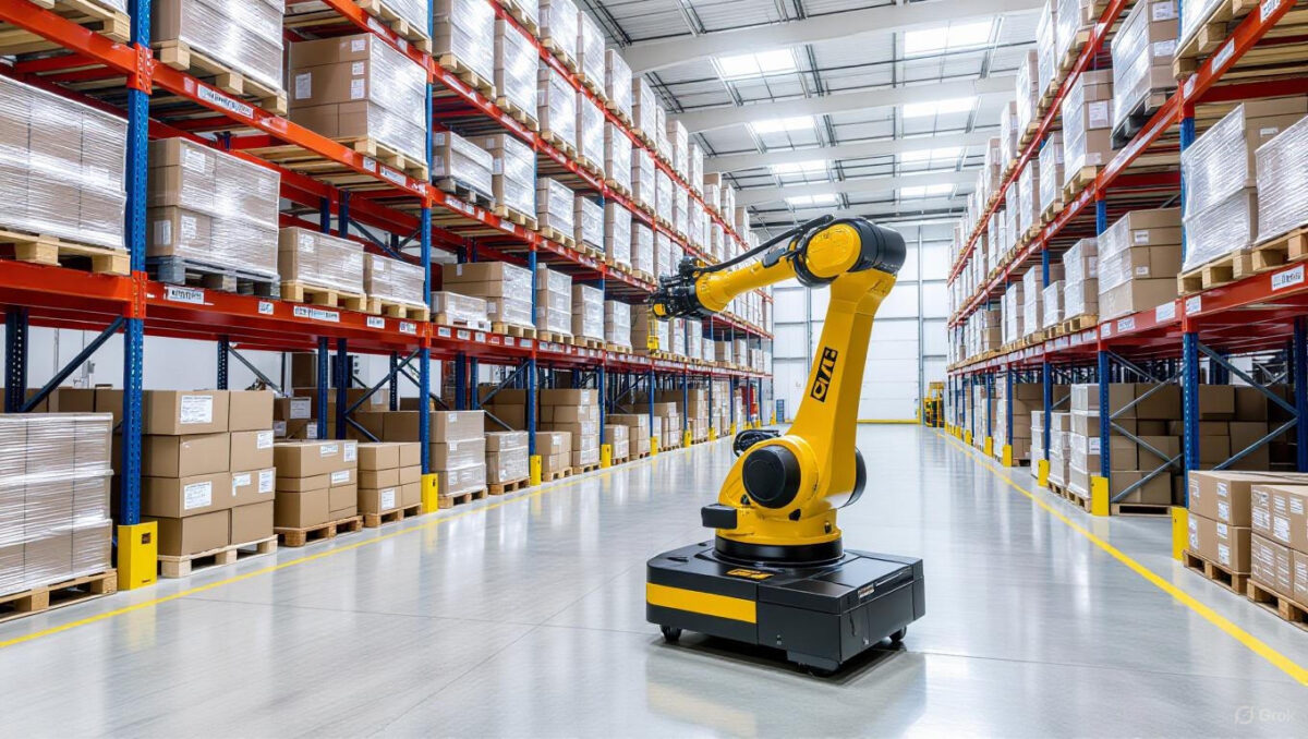 Create a blog cover image : SAP Warehouse Robotics: Enhancing Supply Chain Efficiency